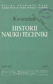 Kwartalnik Historii Nauki i Techniki R. 21 nr 3/1976