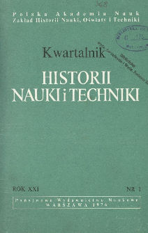 Kwartalnik Historii Nauki i Techniki R. 21 nr 1/1976
