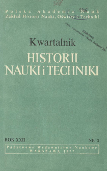 Kwartalnik Historii Nauki i Techniki R. 22 nr 3/1977