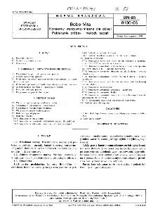 Bobo-Vita - Konserwy warzywno-mięsne dla dzieci - Pobieranie próbek i metody badań BN-85/8130-06