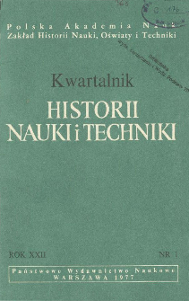 Kwartalnik Historii Nauki i Techniki R. 22 nr 1/1977