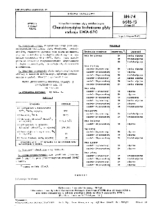 Niewulkanizowane płyty antykorozyjne - Charakterystyka techniczna płyty rodzaju EWA-670 BN-74/6616-15 Arkusz 09