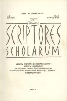 Scriptores Scholarum : kwartalnik uczniów i nauczycieli oraz ich Przyjaciół R. 2, nr 2 zima 1994