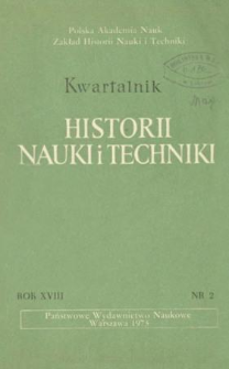 Kwartalnik Historii Nauki i Techniki R. 18 nr 2/1973