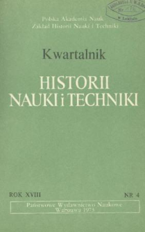 Kwartalnik Historii Nauki i Techniki R. 18 nr 4/1973