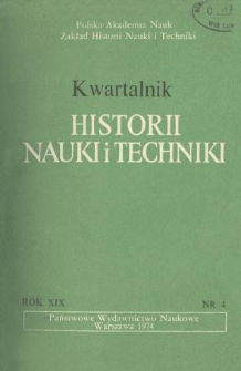 Kwartalnik Historii Nauki i Techniki R. 19 nr 4/1974