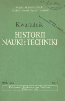 Kwartalnik Historii Nauki i Techniki R. 19 nr 3/1974