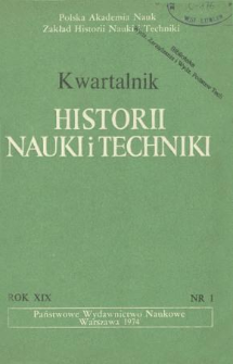 Kwartalnik Historii Nauki i Techniki R. 19 nr 1/1974