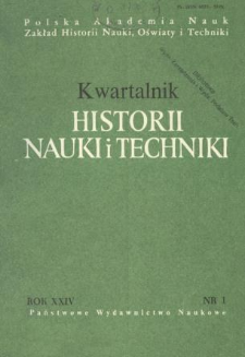 Kwartalnik Historii Nauki i Techniki R. 24 nr 1/1979