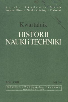 Kwartalnik Historii Nauki i Techniki R. 23 nr 3-4/1978