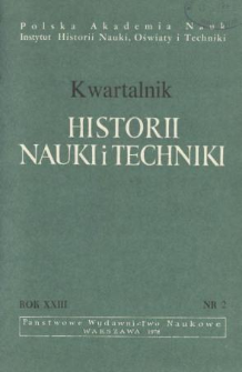 Kwartalnik Historii Nauki i Techniki R. 23 nr 2/1978