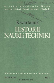 Kwartalnik Historii Nauki i Techniki R. 26 nr 1/1981