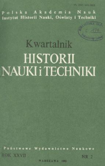 Kwartalnik Historii Nauki i Techniki R. 27 nr 2/1982