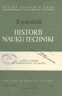 Kwartalnik Historii Nauki i Techniki R. 32 nr 1/1987