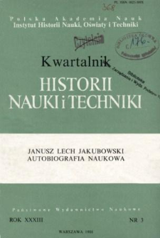 Kwartalnik Historii Nauki i Techniki R. 33 nr 3/1988