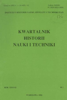Kwartalnik Historii Nauki i Techniki R. 37 nr 2/1992