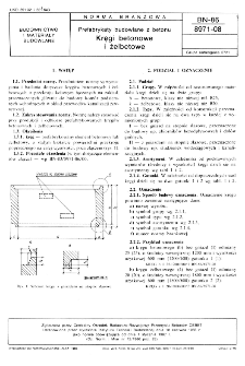 Prefabrykaty budowlane z betonu - Kręgi betonowe i żelbetowe BN-86/8971-08
