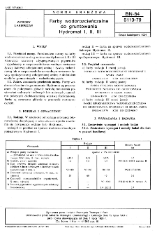 Farby wodorozcieńczalne do gruntowania Hydromat I, II, III BN-84/6113-79