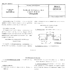 Kształtowniki dla lotnictwa z blach ze stopów aluminium - Omegówki BN-63/0834-04