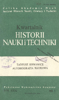 Kwartalnik Historii Nauki i Techniki R. 31 nr 2/1986