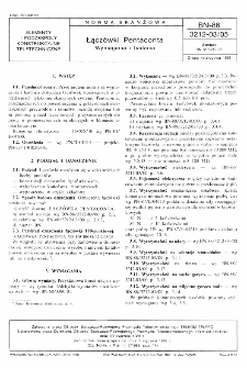 Łączówki Pentaconta - Wymagania i badania BN-88/3212-03/05