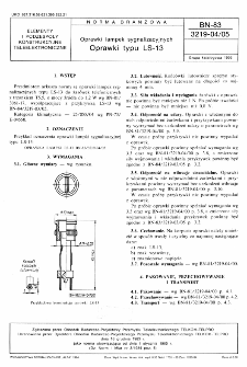 Oprawki lampek sygnalizacyjnych - Oprawki typu LS-13 BN-83/3219-04/05