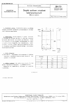 Stojaki szafowe urządzeń teletransmisyjnych - Główne wymiary BN-70/3227-09