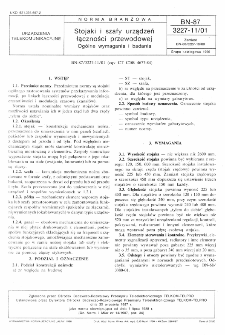 Stojaki i szafy urządzeń łączności przewodowej - Ogólne wymagania i badania BN-87/3227-11/01