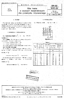 Sita tkane o oczkach kwadratowych dla przemysłu młynarskiegoi BN-83/5031-04