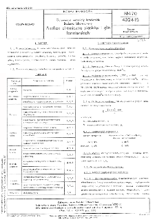 Odlewnicze masy formierskie - Badania laboratoryjne - Analiza chemiczna piasków i glin formierskich BN-70/4024-15