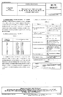 Spektrograficzna metoda oznaczania Fe, Mn, ,Ni, Zn, Pb, Sn, Si, Mg, Sb, Bi i As w brązach aluminiowych BN-75/0828-07