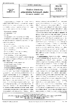 Analiza chemiczna półproduktów hutniczych miedzi - Oznaczanie zawartości cynku BN-78/0828-08 Arkusz 05.