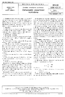 Analiza chemiczna wolframu - Oznaczanie zawartości molibdenu BN-80/0897-02.01.