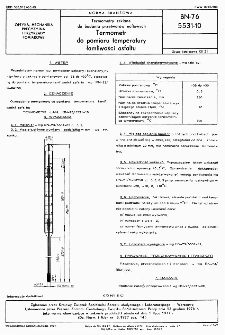 Termometry szklane do badania przetworów naftowych - Termometr do pomiaru temperatury łamliwości asfaltu BN-76/5531-10