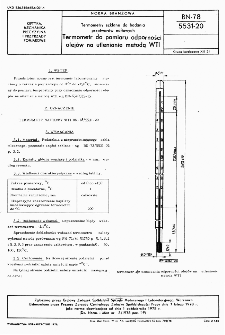 Termometry szklane do badania przetworów naftowych - Termometr do pomiaru odporności olejów na utlenianie metodą WTI BN-78/5531-20