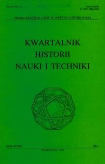 Kwartalnik Historii Nauki i Techniki R. 39 nr 1/1994