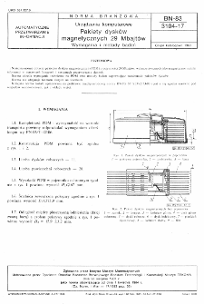 Urządzenia komputerowe - Pakiety dysków magnetycznych 29 Mbajtów - Wymagania i metody badań BN-83/3104-17