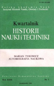Kwartalnik Historii Nauki i Techniki R. 34 nr 3/1989