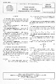 Części optyczne - Metoda ustalania dopuszczalnej smużystości BN-84/5515-02