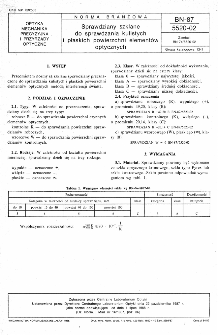 Sprawdziany szklane do sprawdzania kulistych i płaskich powierzchni elementów optycznych BN-87/5520-02