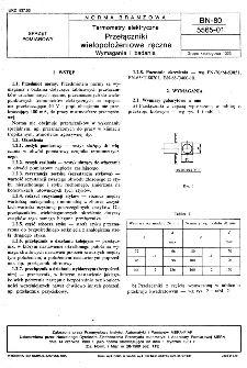 Termometry elektryczne - Przełączniki wielopołożeniowe ręczne - Wymagania i badania BN-80/5565-01