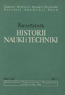 Kwartalnik Historii Nauki i Techniki R. 13 nr 3/1968