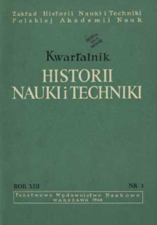 Kwartalnik Historii Nauki i Techniki R. 13 nr 1/1968