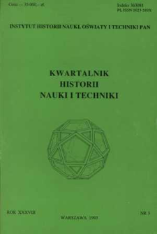 Kwartalnik Historii Nauki i Techniki R. 38 nr 3/1993