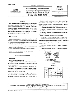 Kondensatory elektrolityczne aluminiowe biegunowe typu 2 odmiany 02/E, 02/E-R, 02/T, 04/U, 61/L, KEN, KEO BN-77/3281-38