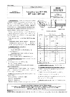 Tranzystory typu BFP 519, BFP 520 i BFP 521 BN-81/3375-31/03