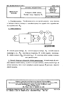 Analogowe układy scalone - Pomiar mocy traconej Pd BN-75/3375-26 Arkusz 04
