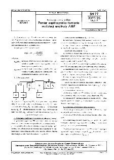 Analogowe układy scalone - Pomiar współczynnika tłumienia modulacji amplitudy AMR BN-77/3375-26 Arkusz 19