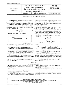 Układy scalone analogowe - Pomiar współczynników temperaturowych αx parametrów elektrycznych BN-87/3375-26/27