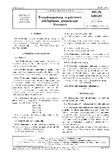 Transformatory wyjściowe odchylania pionowego - Wymagania BN-74/3382-01